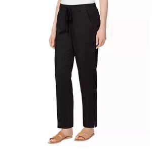 BUFFALO DAVID BITTON Womens Soft Tencel Pull-On Pants XXL Black 2XL Cropped NWT